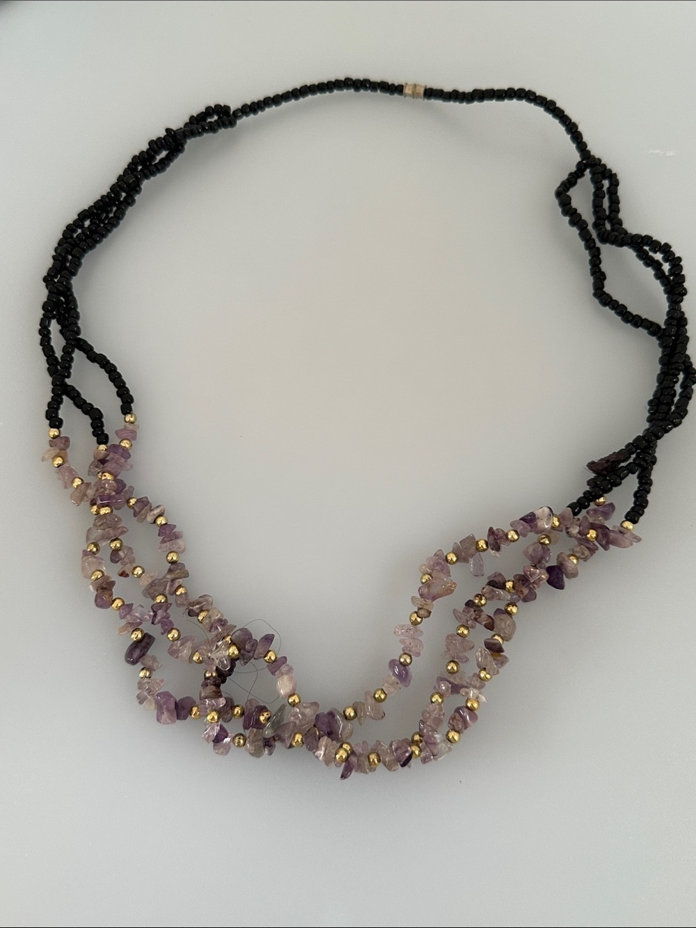 Onyx And Amethyst Necklace View 6